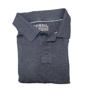 Fossil mens dark grey polo style shirt